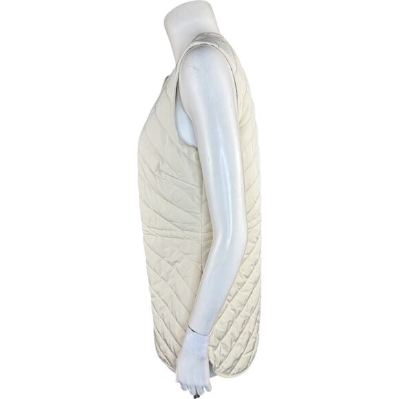 Isaac Mizrahi Live! Clubhouse Quilted Snap Front Vest Drawstring Light Sand XXS - Picture 6 of 14